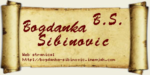 Bogdanka Sibinović vizit kartica